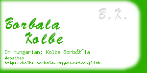 borbala kolbe business card